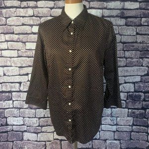 Ralph Lauren Brown & White Blouse Size 1X